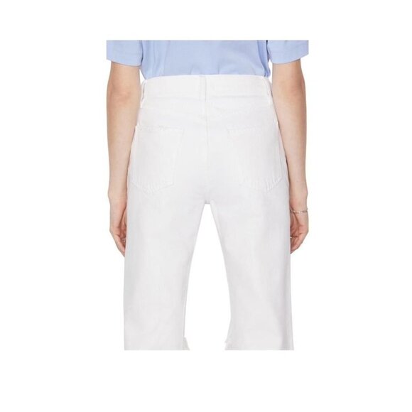 Frame Denim Womens White High Rise Ripped Cropped Flare Leg Jeans Sz 29 New - Picture 3 of 11